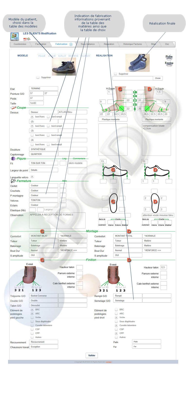 fiche de fabrication