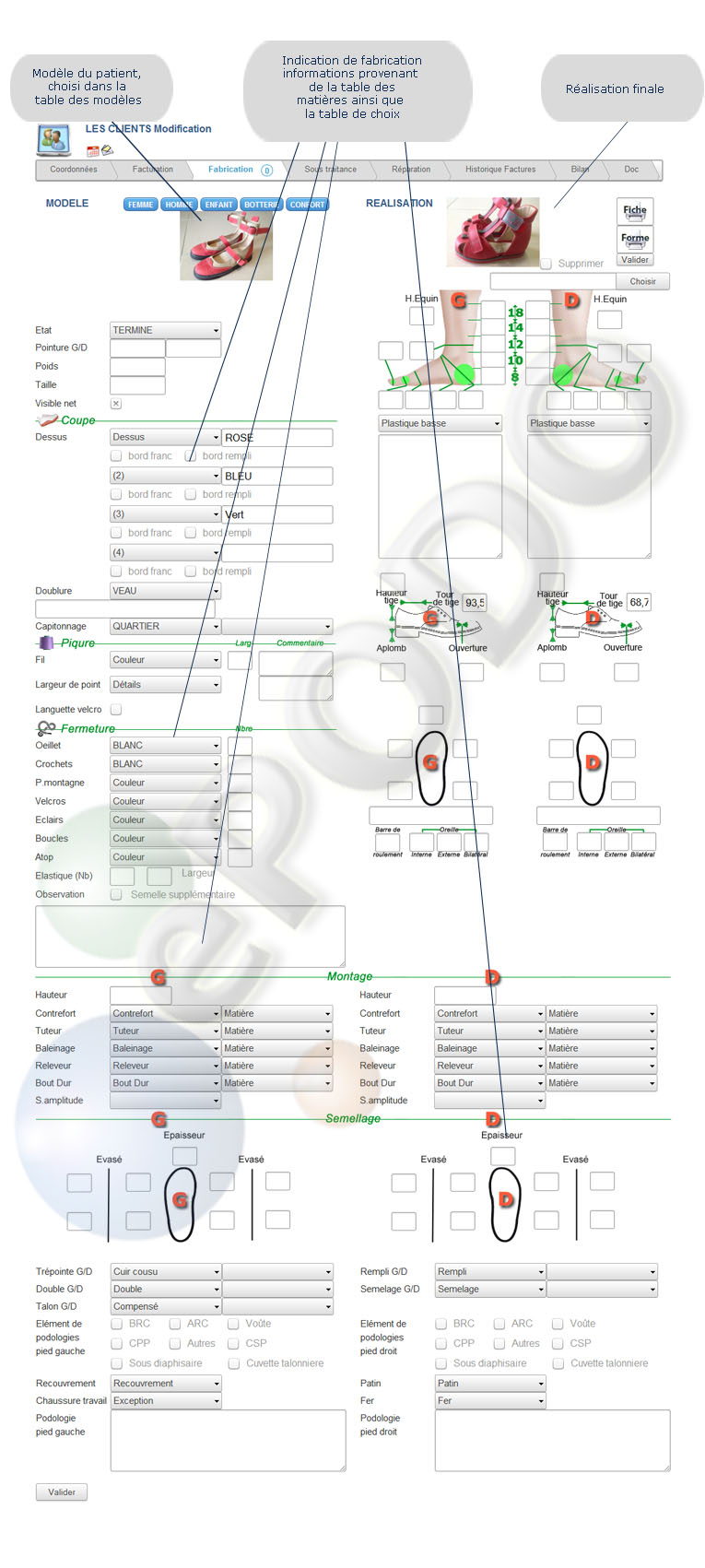 fiche de fabrication